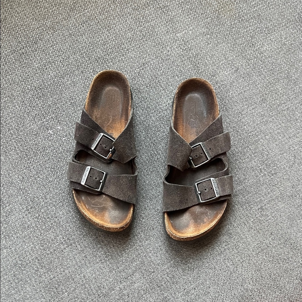 Birkenstock Dark Brown Suede Sandals